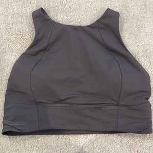 Lululemon free to be serene sports bra size 12, c/d. Dark grey.